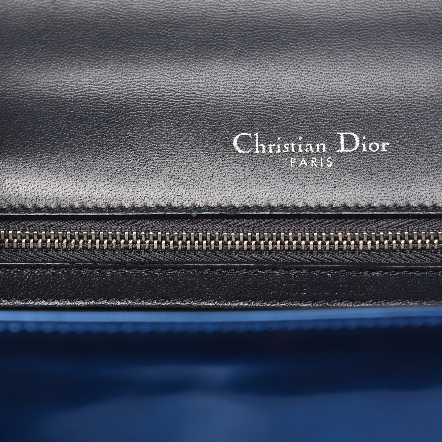 Metallic Patent Micro-Cannage Medium Diorama Flap Bag Blue