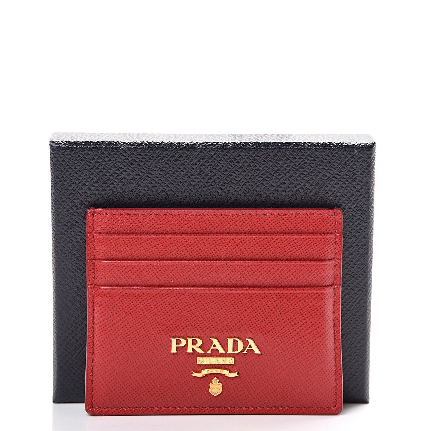 Prada Saffiano Metal Card Holder Fuoco 11 of 11