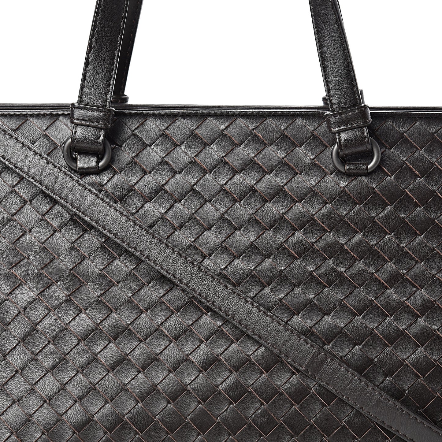 Nappa Intrecciato Large Top Handle Tote Ebano