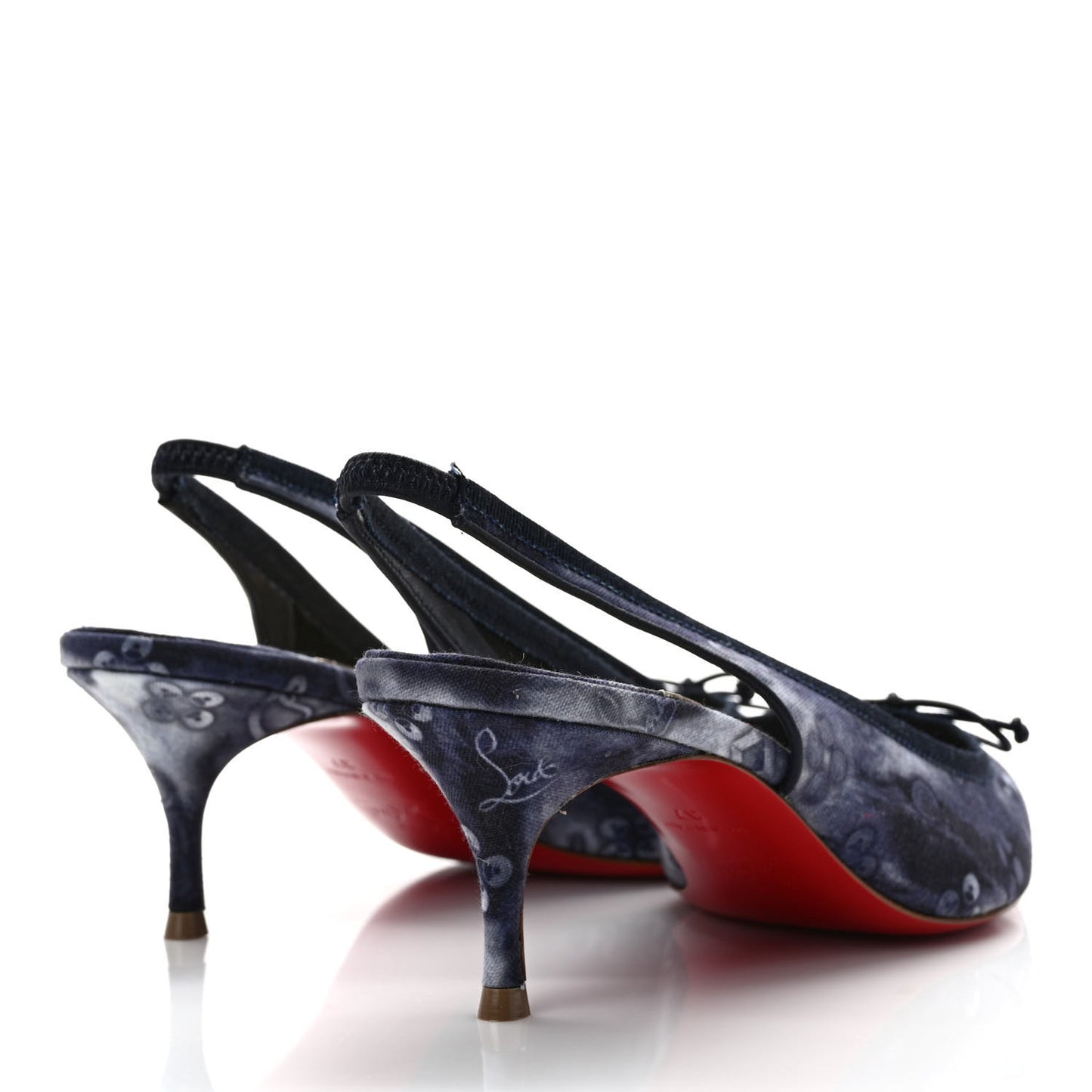 Denim Tie Dye Punk Hall Slingback Flats 37 Navy Multicolor