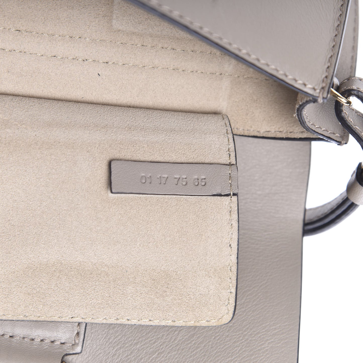 Suede Calfskin Mini Faye Shoulder Bag Motty Grey