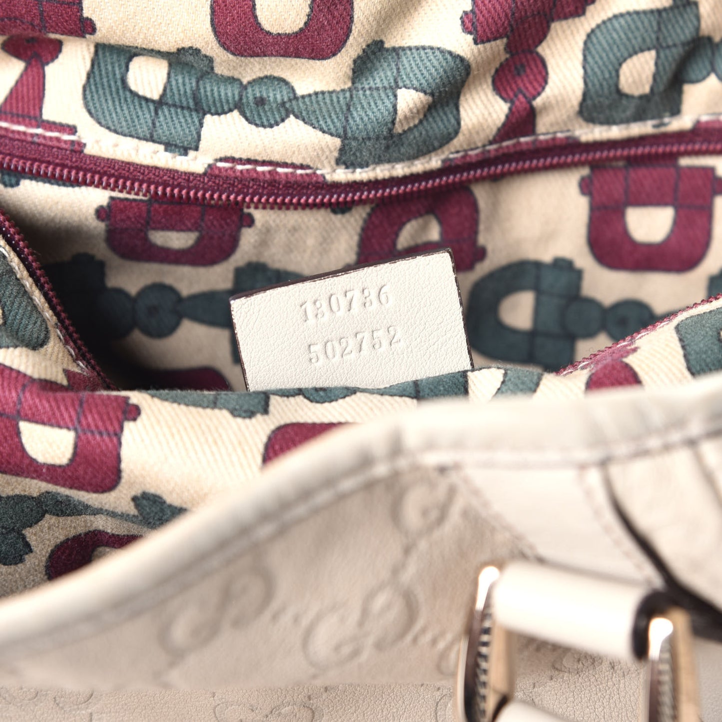 Guccissima Medium Abbey Shoulder Bag Off White