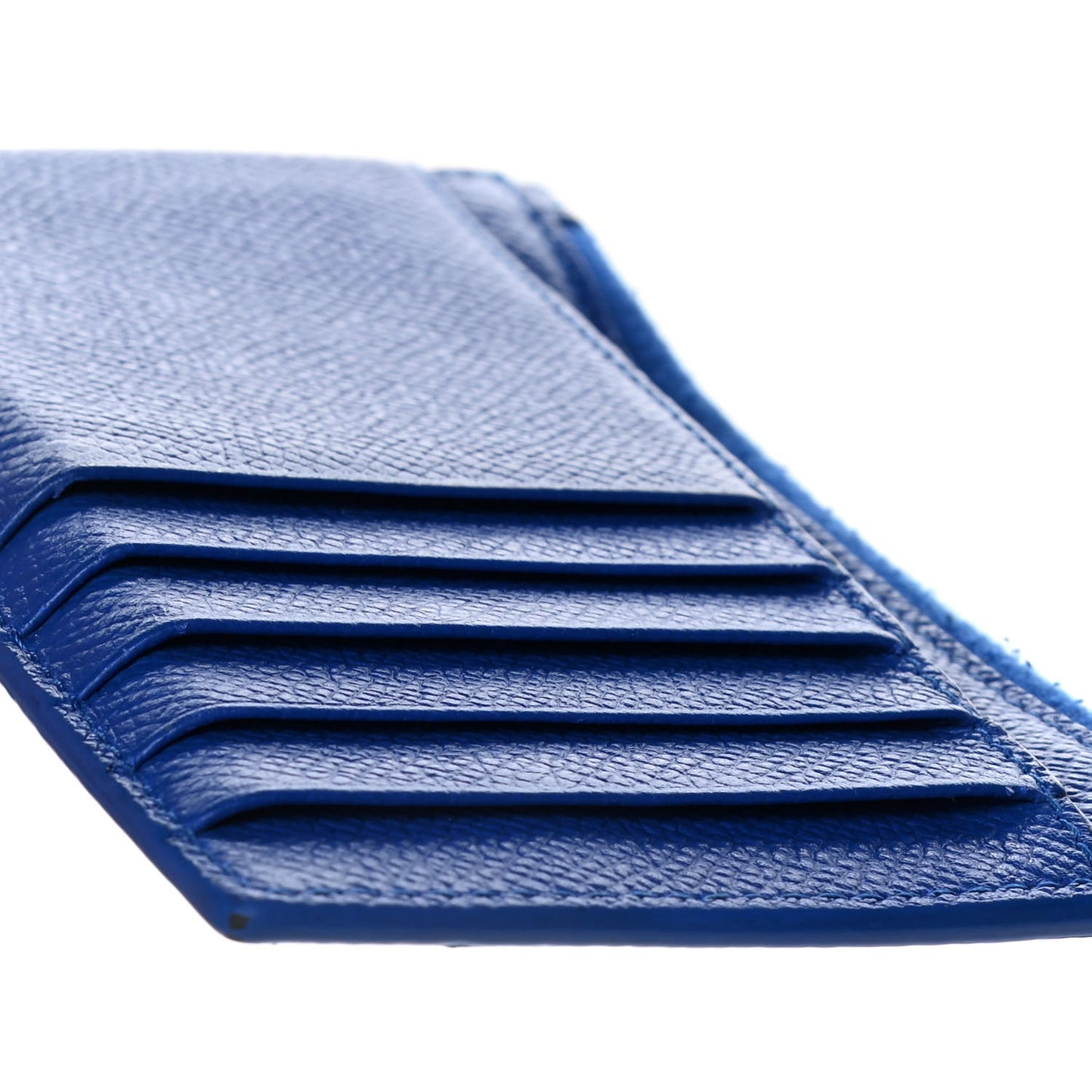 Grained Calfskin Cash Long Coin Card Holder Dark Blue
