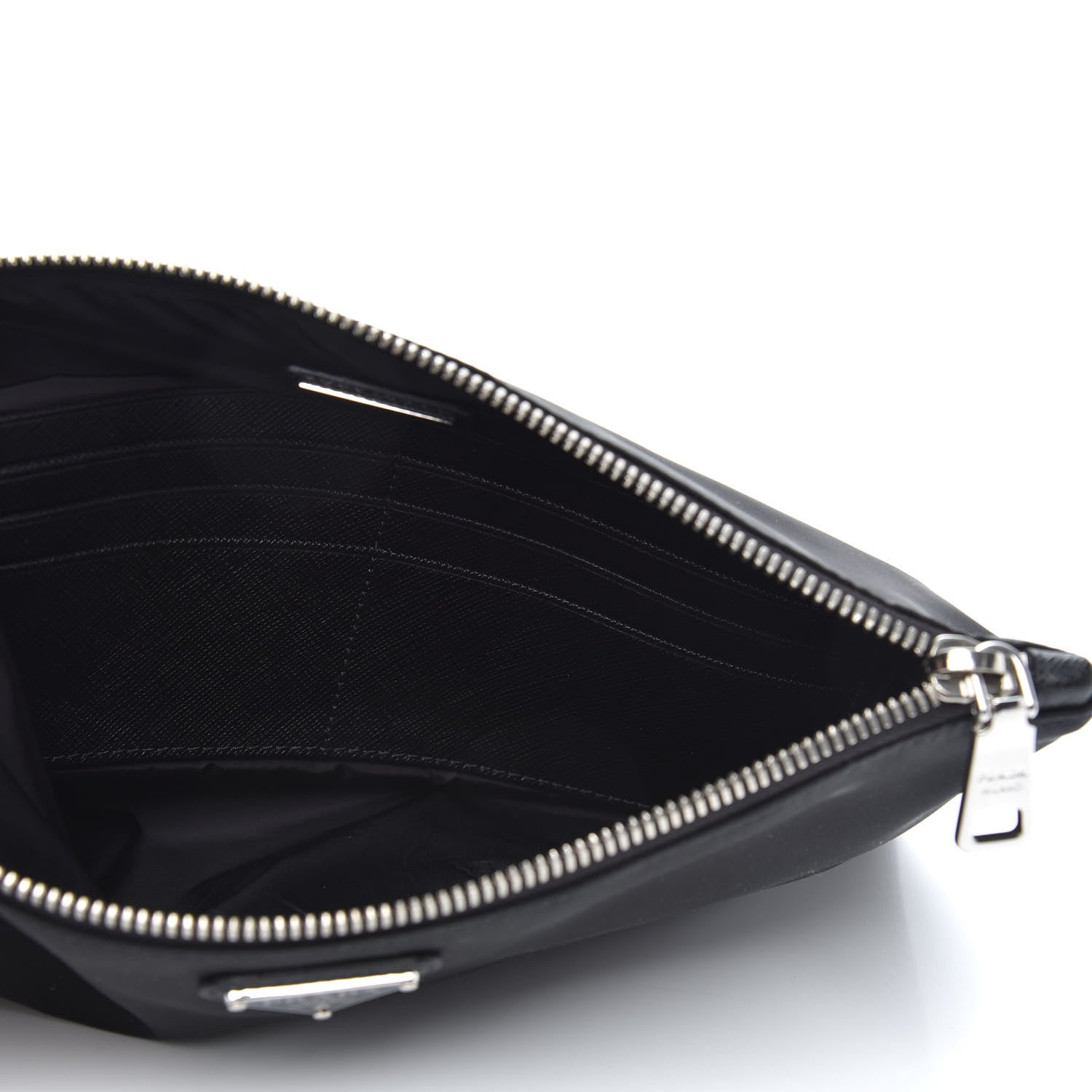 Prada Re-Nylon Saffiano Pouch Wristlet Black 5 of 6