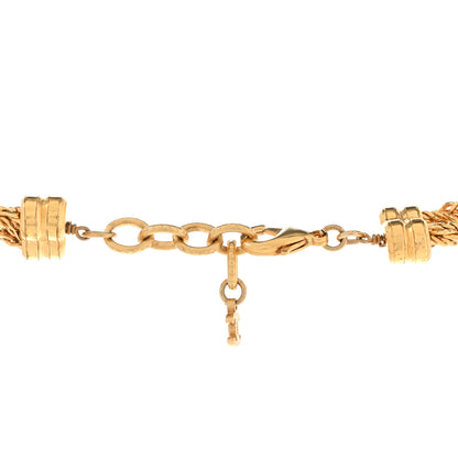 Chanel Pearl Bead Crystal CC Necklace Gold 5 of 8