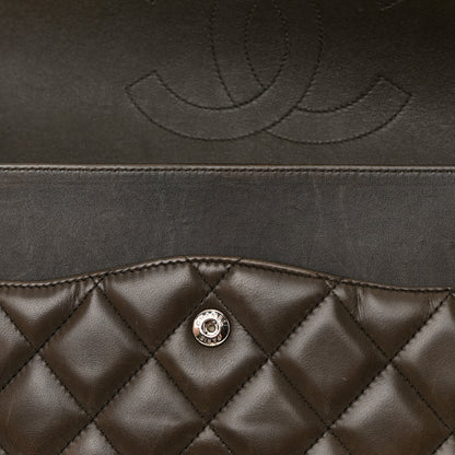 Chanel Lambskin Quilted Jumbo Tri-Color Double Flap Burgundy 19 of 22