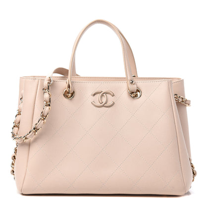 Chanel Bullskin Stitch Small Shopping Tote Light Pink 1 of 13