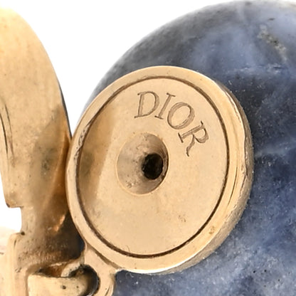 Christian Dior Marble CD Tribal Earrings Blue 4 of 4