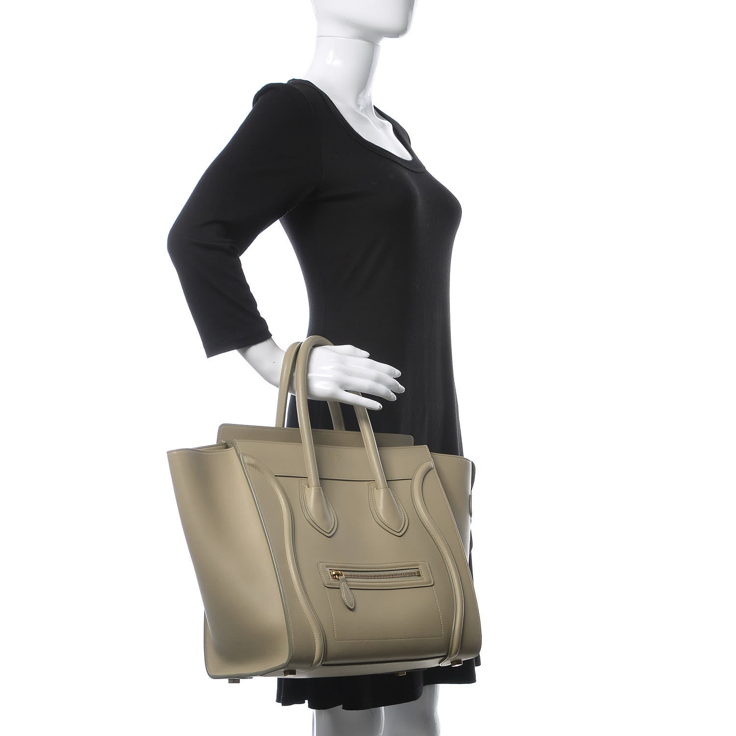 Celine Smooth Calfskin Mini Luggage Mastic 2 of 18