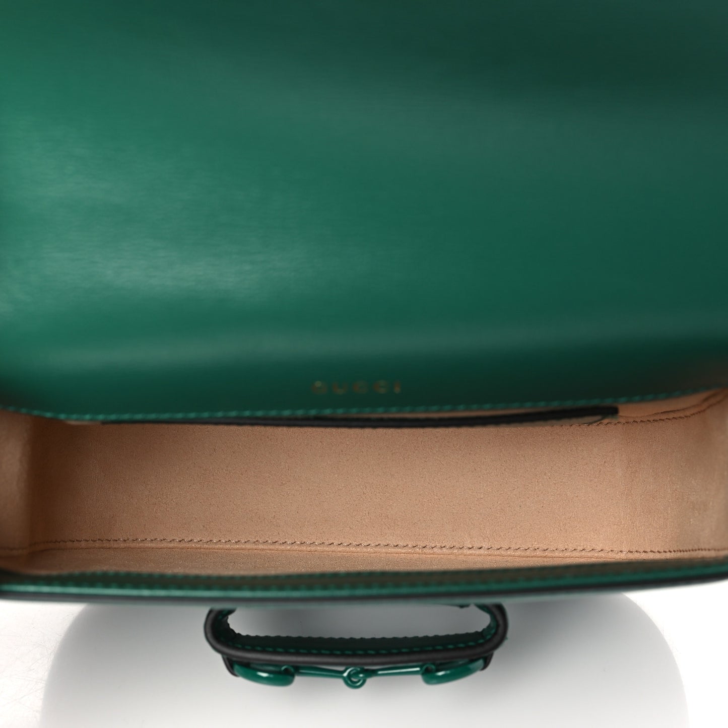 Azalea Calfskin Web Monochrome Horsebit 1955 Shoulder Bag Emerald