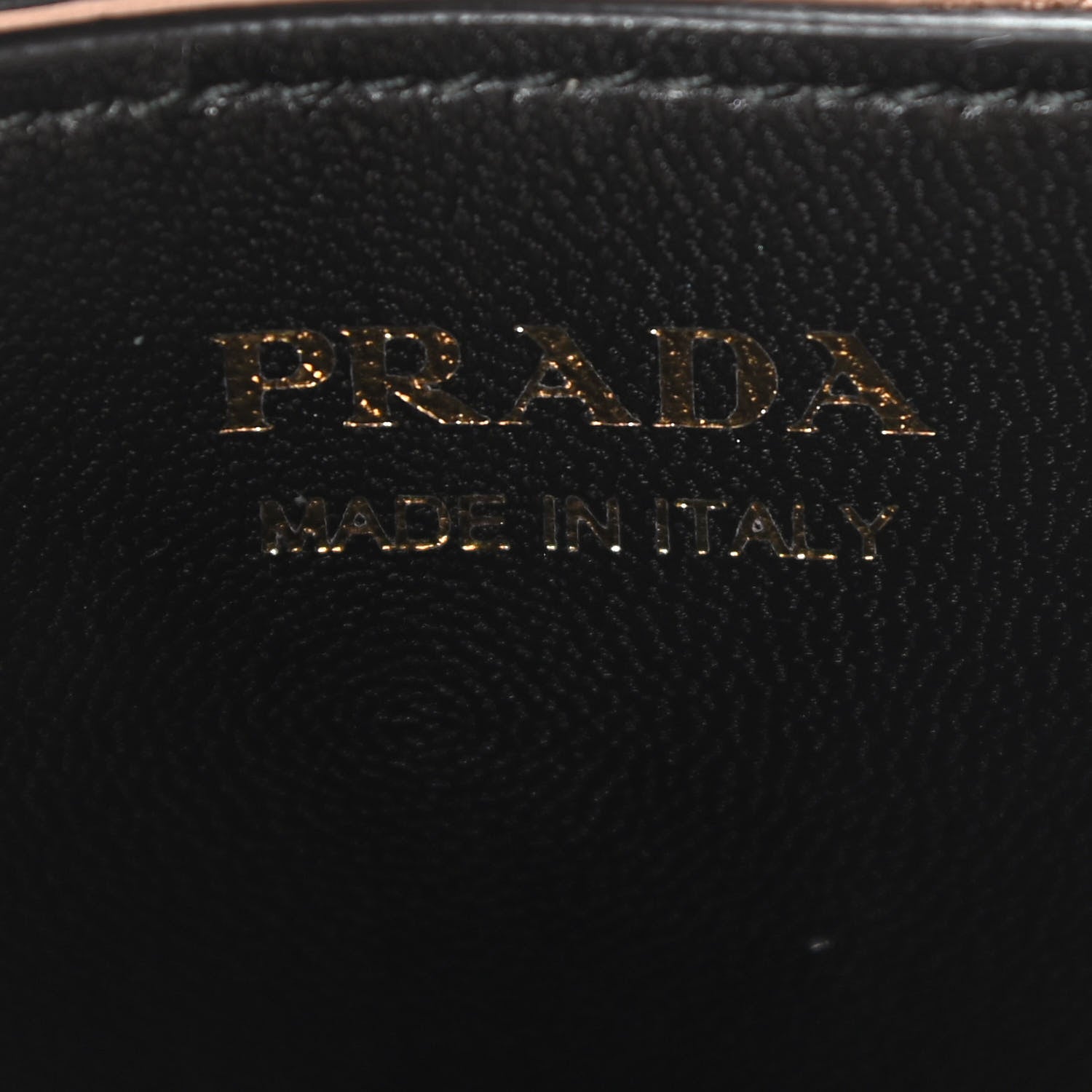 Prada Saffiano Cuir Medium Panier Bucket Bag Cipria Black 6 of 11