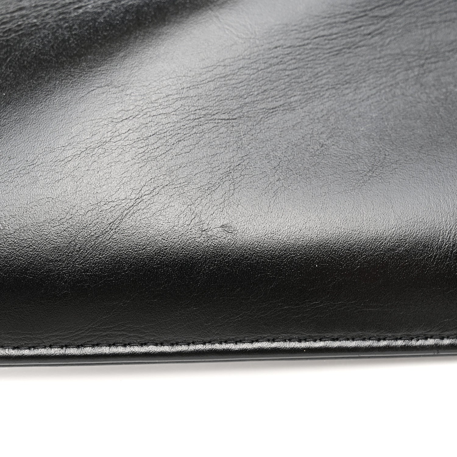 Chanel Shiny Calfskin Crystal Pearl Logo Cosmetic Case Black 8 of 10