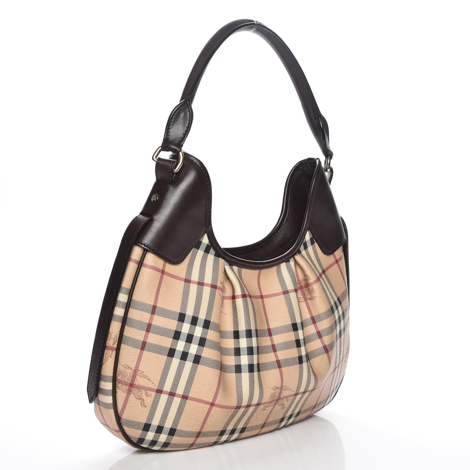 Burberry Haymarket Check Small Brooklyn Hobo Brown 2 of 17