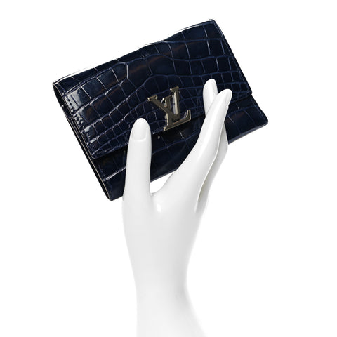Crocodile Capucines Compact Wallet Saphir