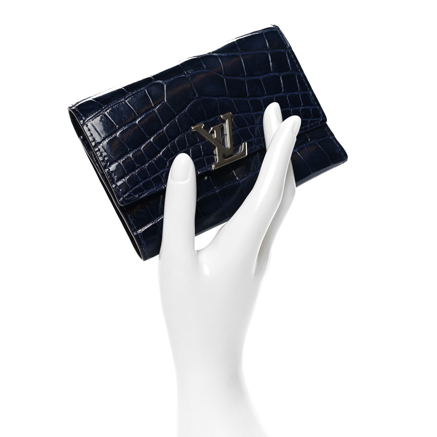 Crocodile Capucines Compact Wallet Saphir