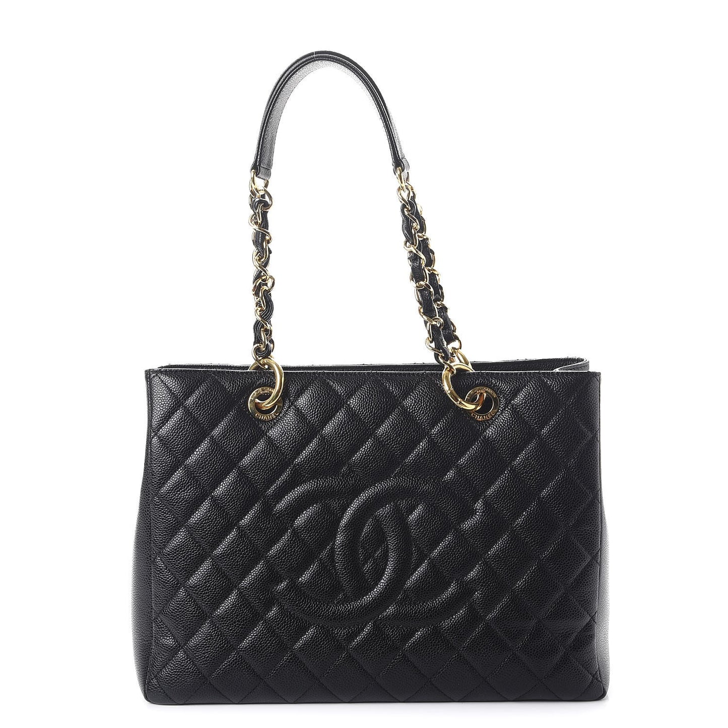 Caviar Quilted Grand Shopping Tote GST Black