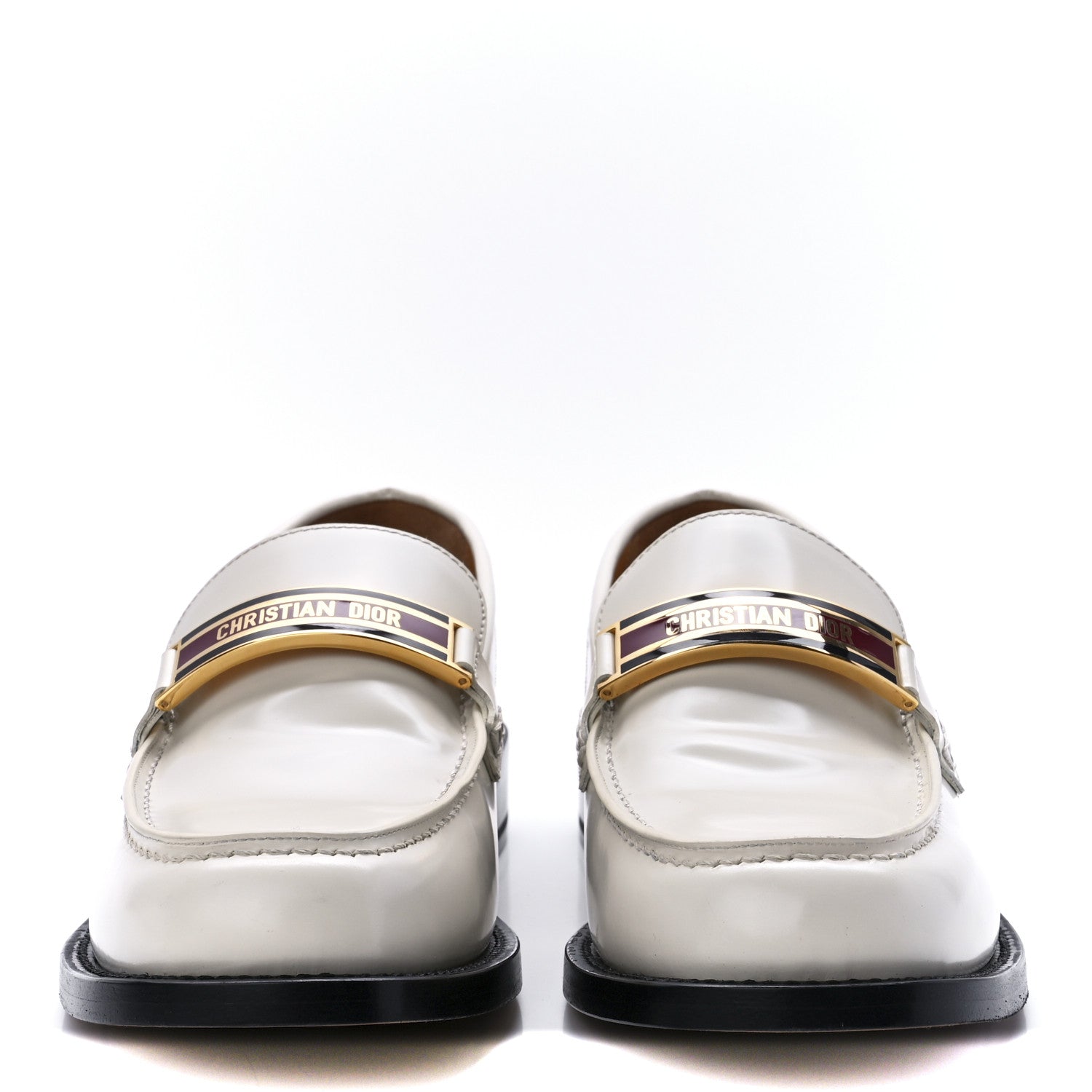 Christian Dior Brushed Calfskin Dior Code 15mm Loafers 41 Off White 2 of 9