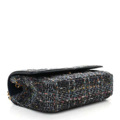 Chanel Tweed Watersnake Quilted Medium CC Filigree Flap Blue 4 of 10