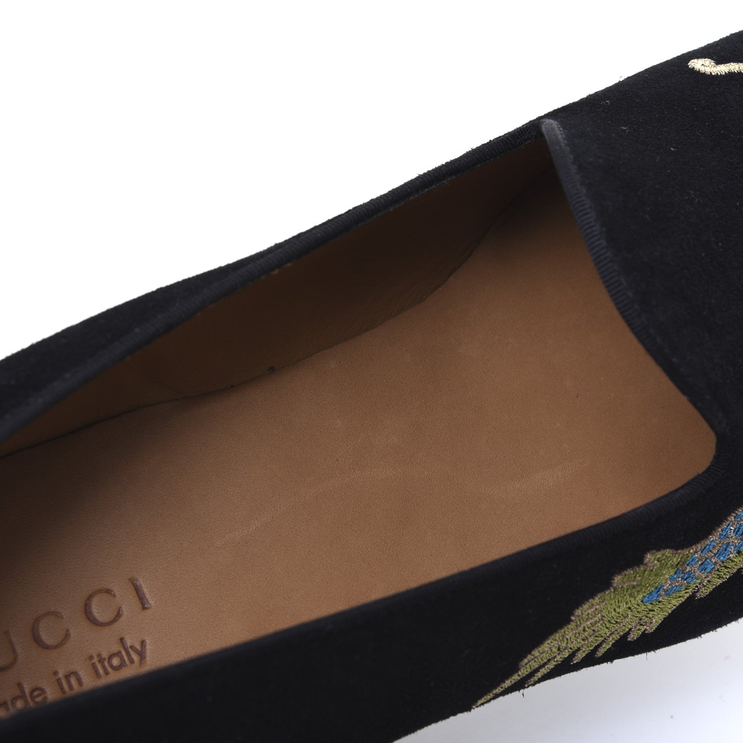 Gucci Suede Dragon Embroidered Mens Loafers 11 Black 13 of 17