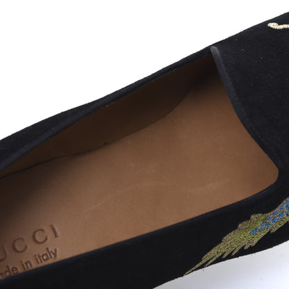 Gucci Suede Dragon Embroidered Mens Loafers 11 Black 13 of 17