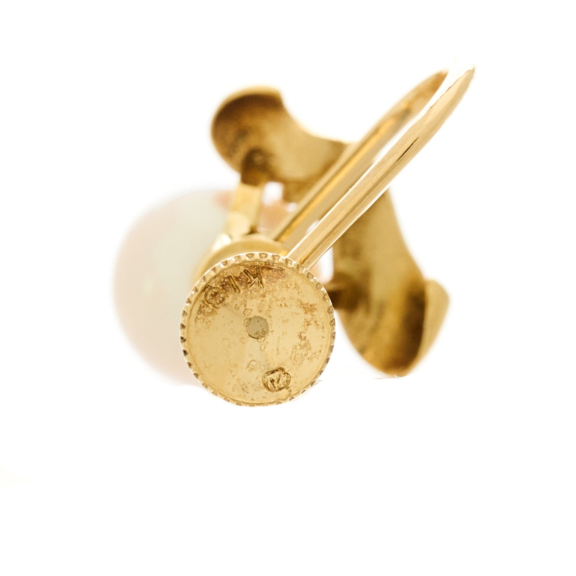 18K Yellow Gold Diamond Akoya Cultured Pearl 6-6.5mm Screw-Back Earrings
