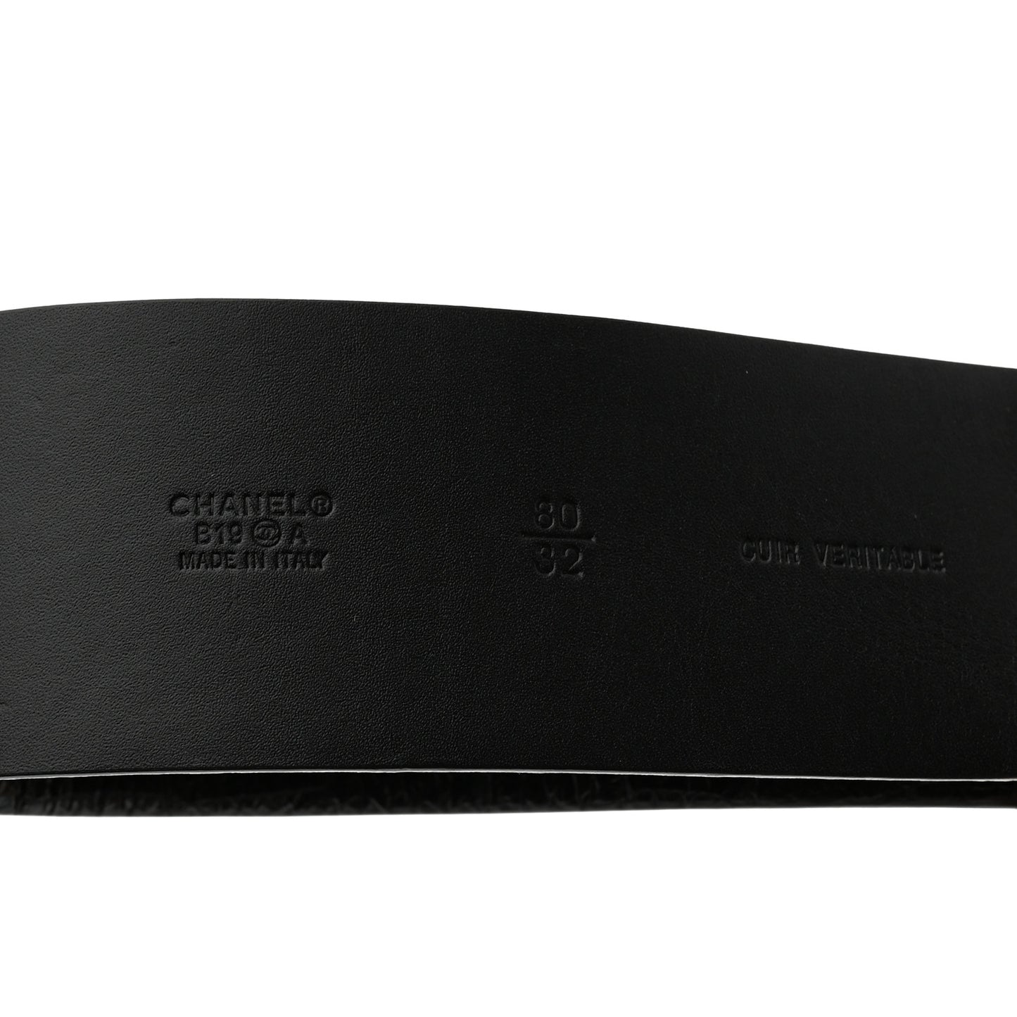 Crocodile Embossed Calfskin Gripoix Poured Glass Along The Nile CC Belt 80 32 Black