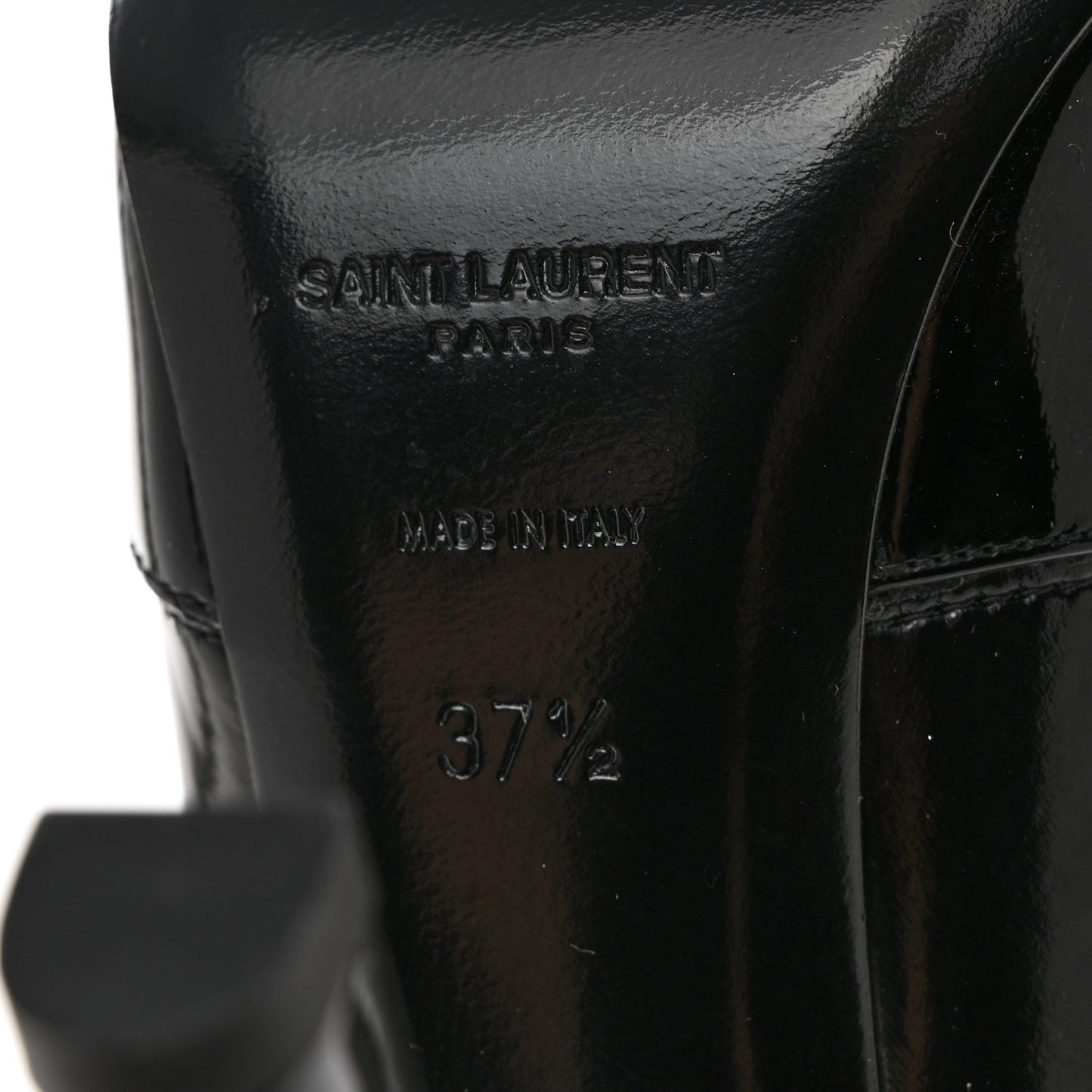 Patent Stretch Crystal Buckle Lala 105 Tall Boots 37.5 Black