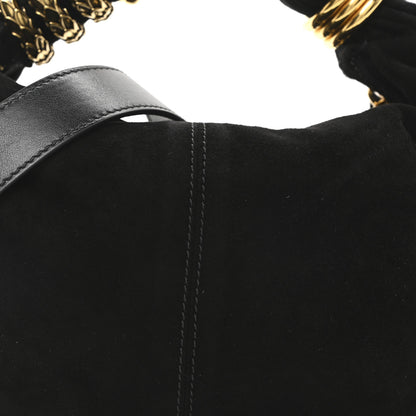 Chloe Suede Calfskin Small Snake Bracelet Hobo Bag Black 7 of 9