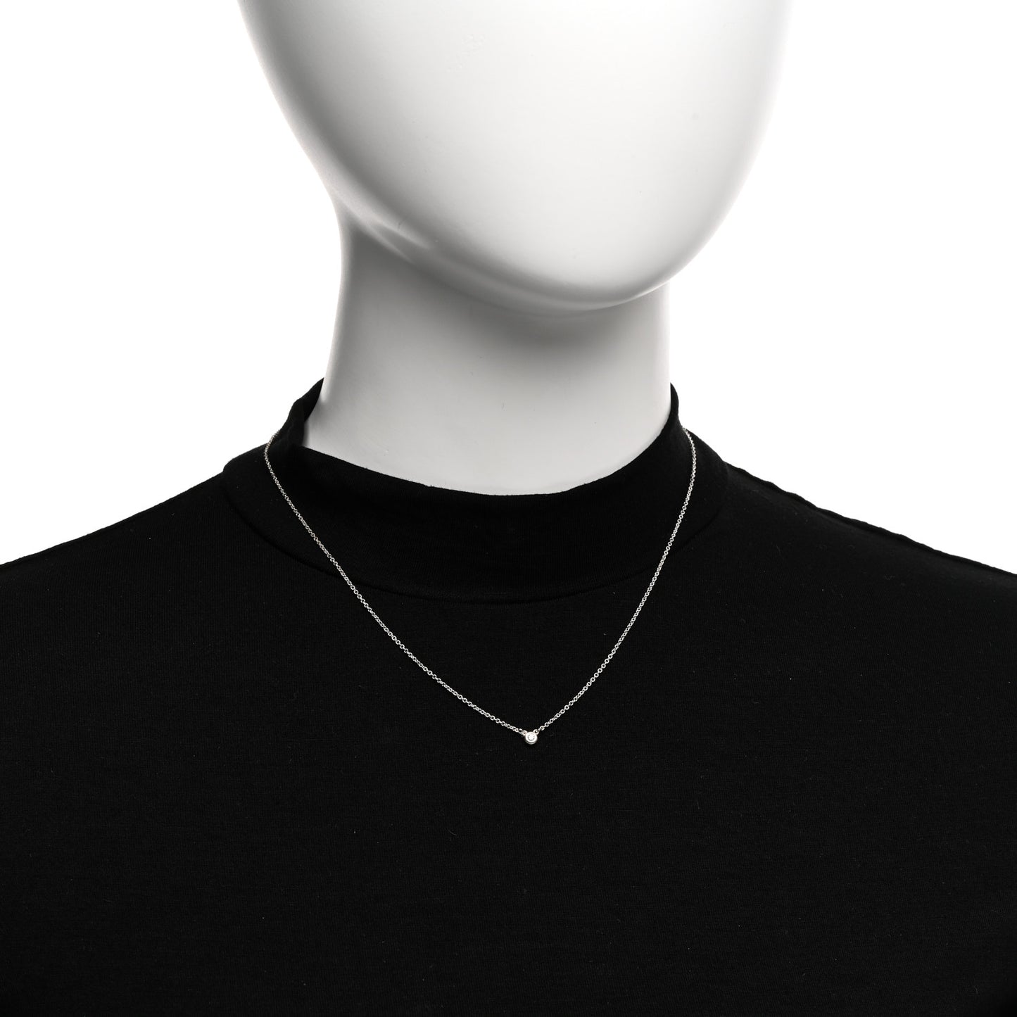 Sterling Silver Diamond .03ct Elsa Peretti Diamonds by the Yard Pendant Necklace