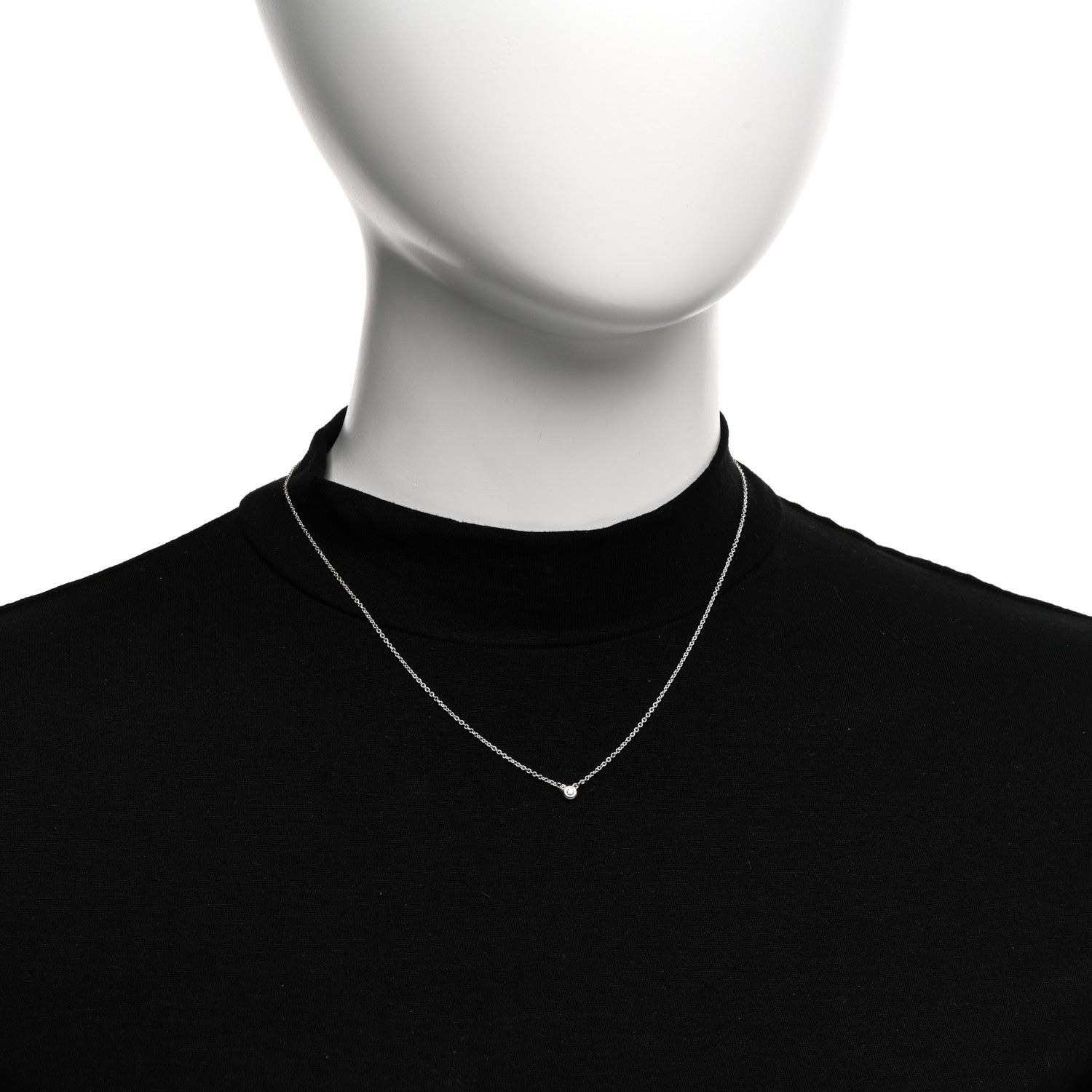 Tiffany Sterling Silver Diamond .03ct Elsa Peretti Diamonds by the Yard Pendant Necklace 2 of 4
