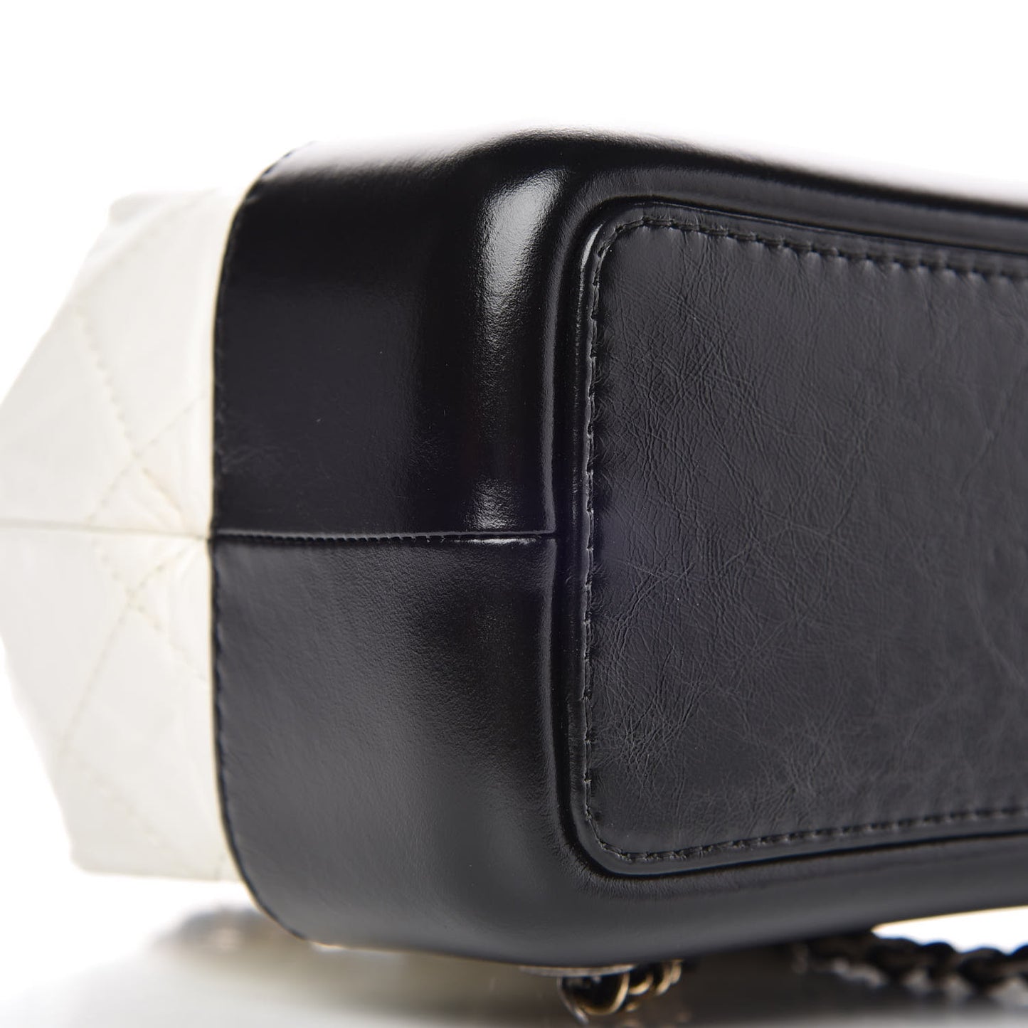 Aged Calfskin Quilted Small Gabrielle Backpack Black White