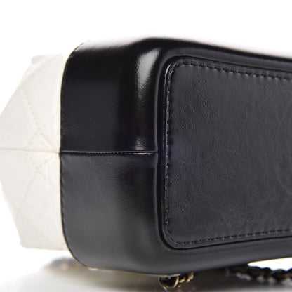 Chanel Aged Calfskin Quilted Small Gabrielle Backpack Black White 8 of 9