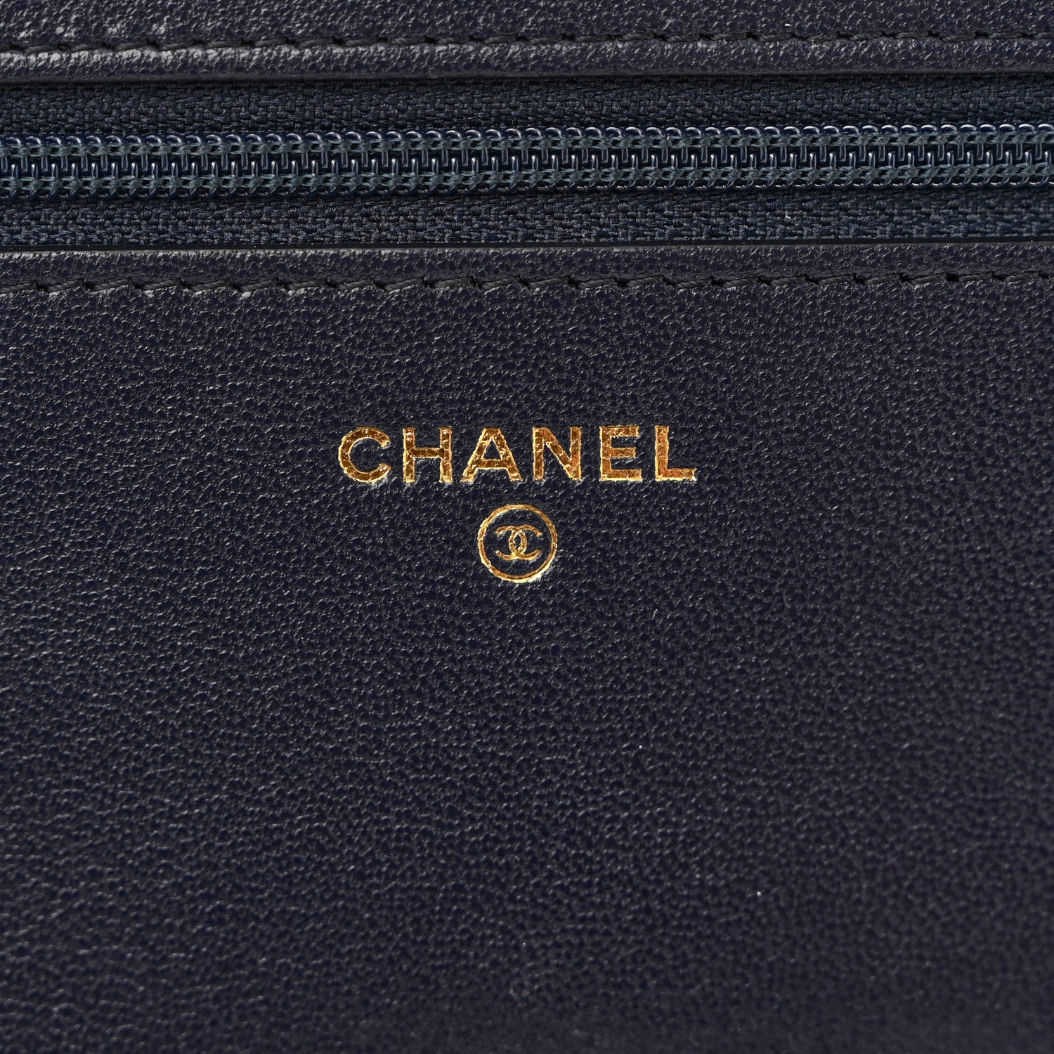 Chanel Caviar Chevron Quilted Vintage Mademoiselle Wallet On Chain WOC Navy Blue 6 of 12