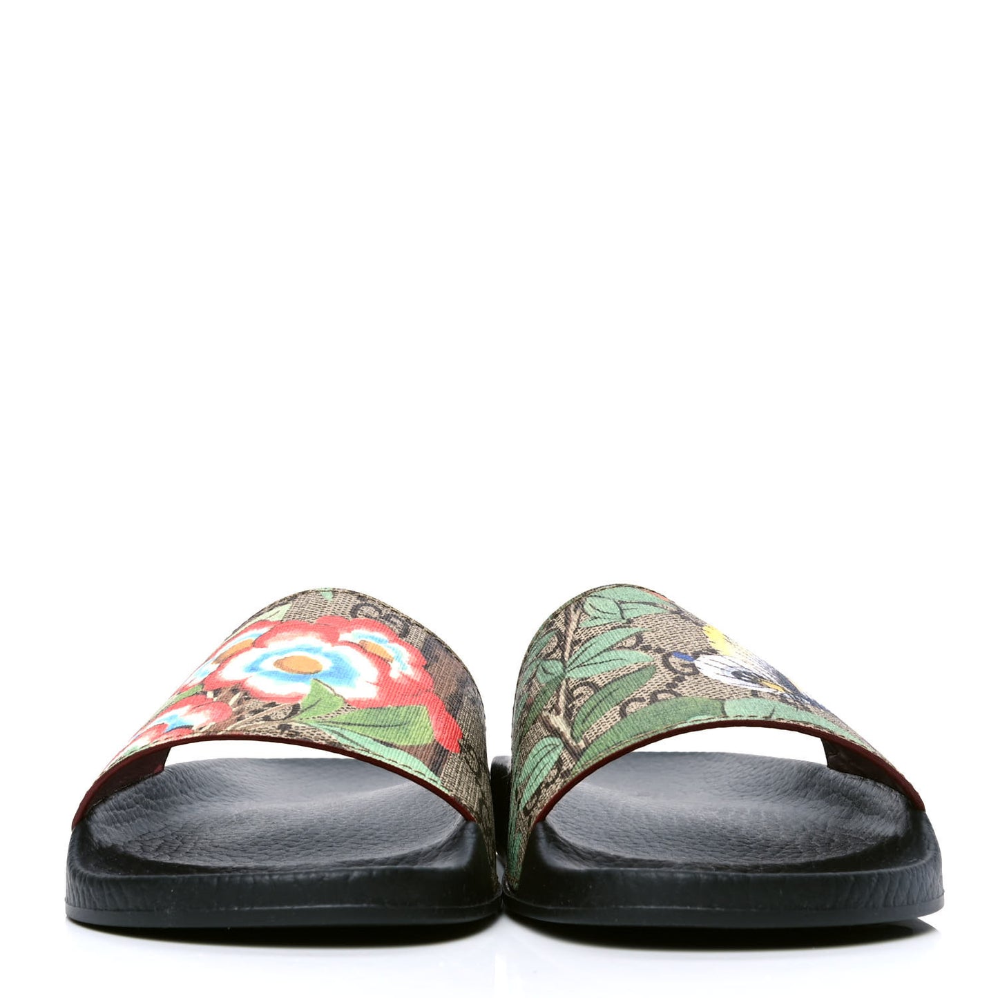 GG Supreme Monogram Tian Womens Slide Sandals 35 Beige Multicolor