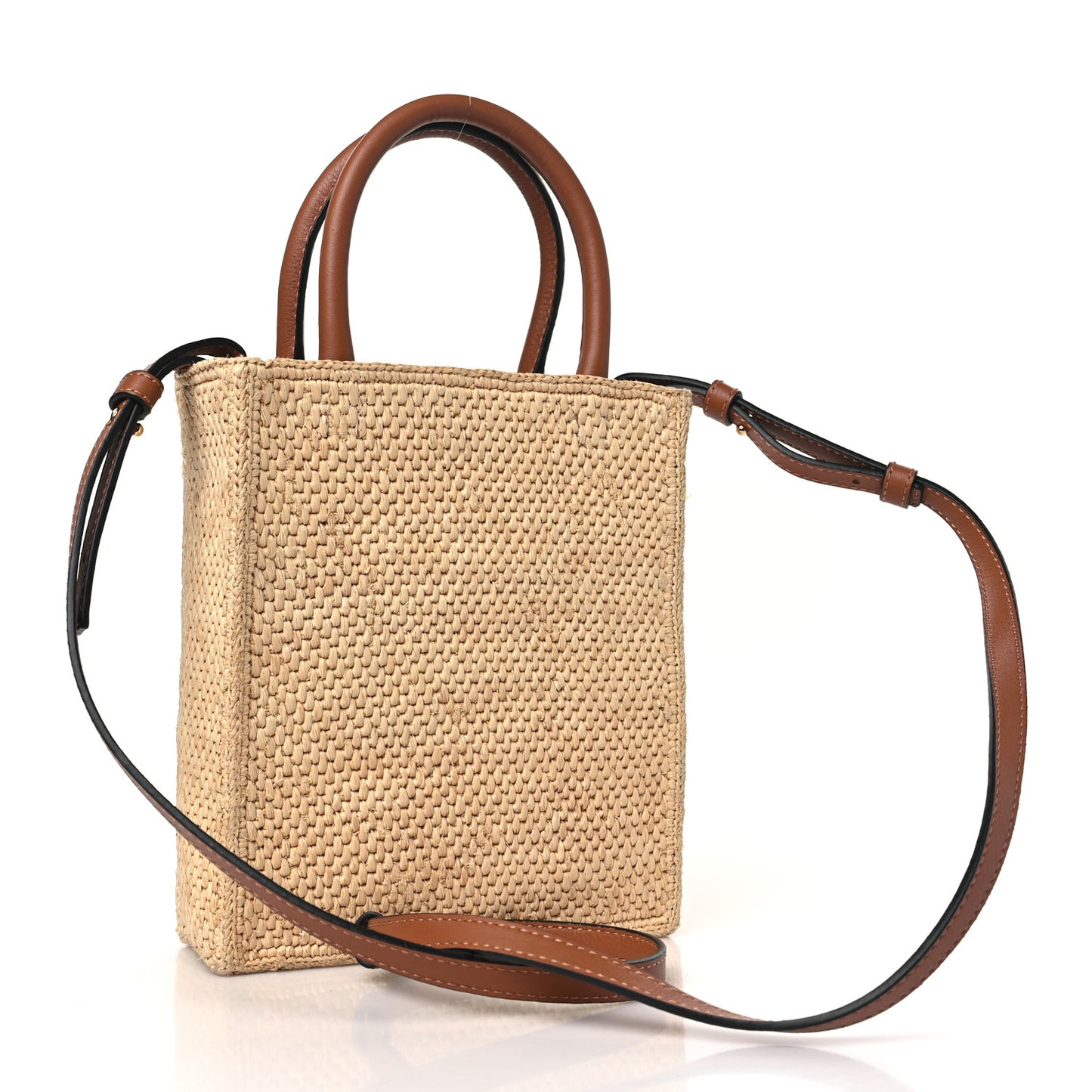 Raffia Calfskin Standard A5 Tote Bag Natural Black
