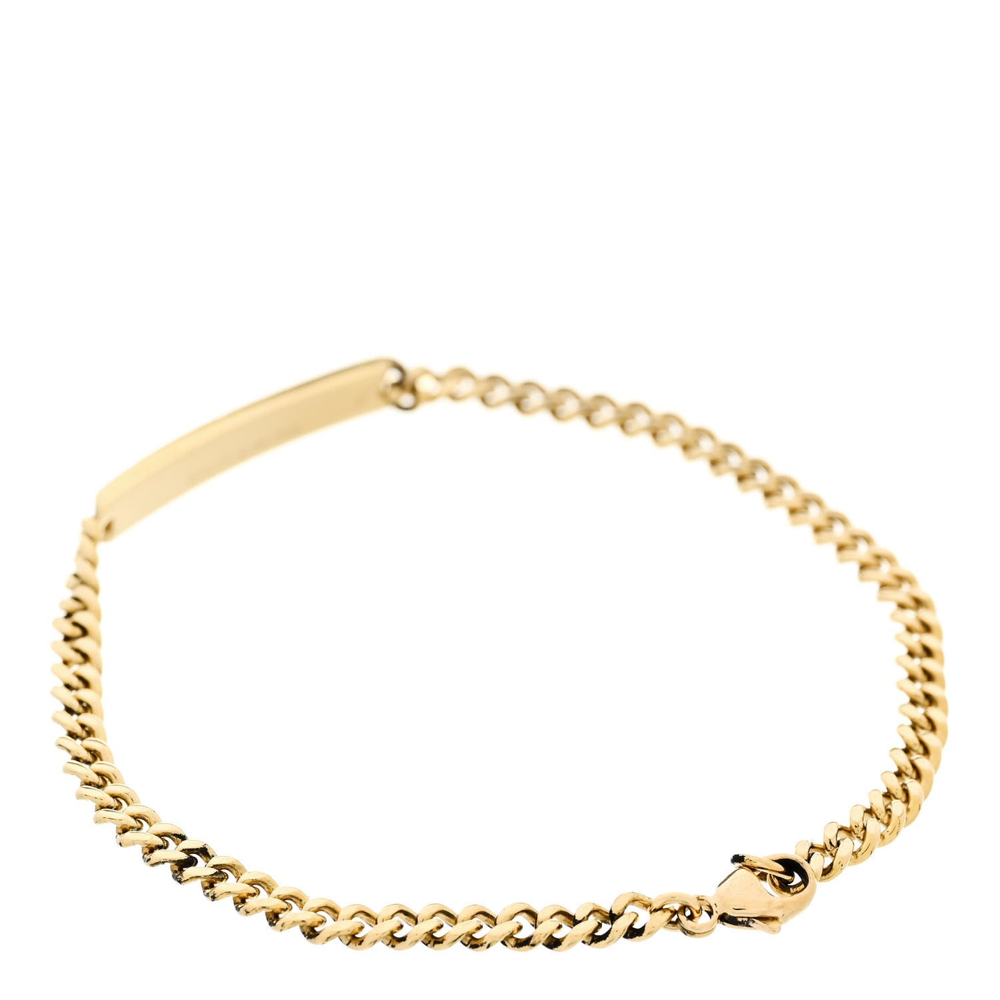 18K Yellow Gold Diamond Micro Link ID Chain Bracelet
