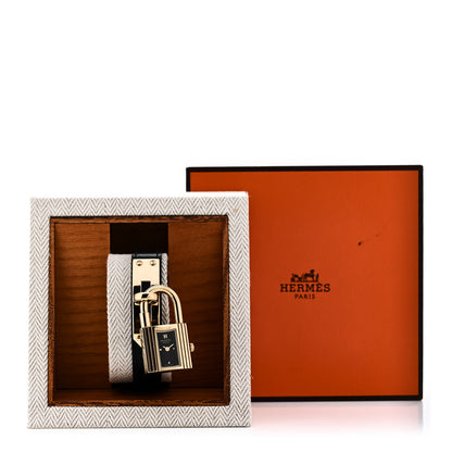 Hermes Stainless Steel Barenia 20mm Kelly Cadena Quartz Watch Noir 7 of 7