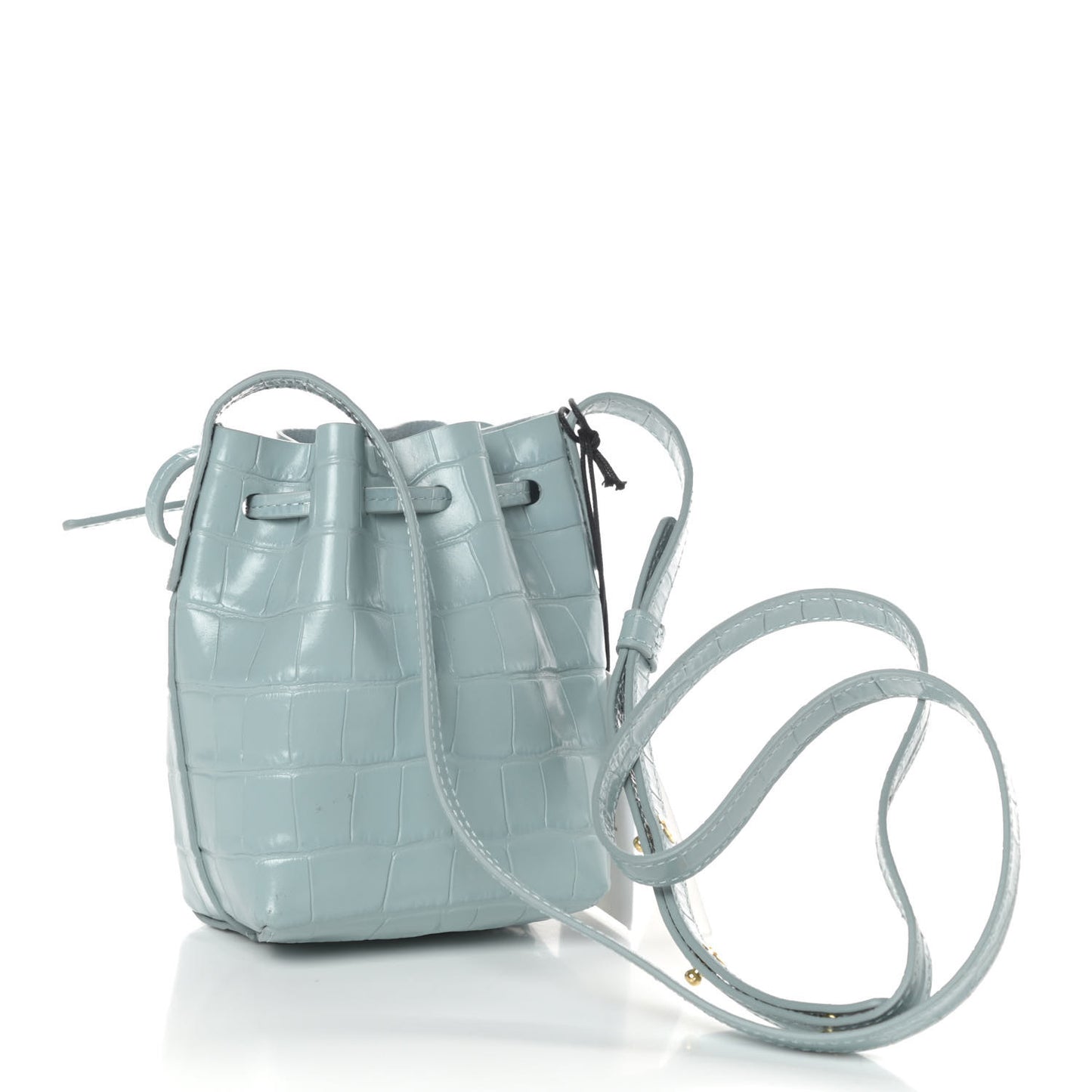 Croc Embossed Calfskin Baby Bucket Bag Light Blue