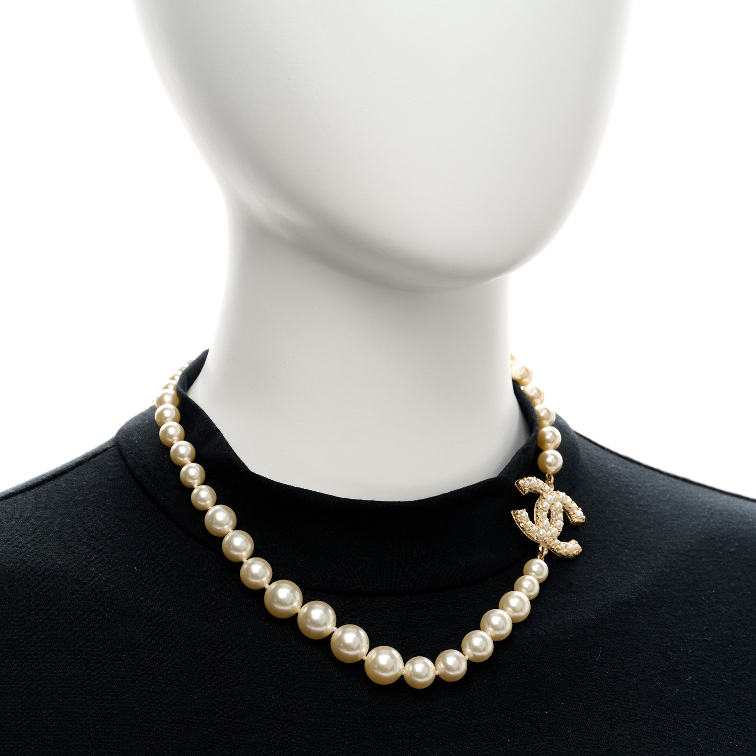 Chanel Pearl CC 100th Anniversary Necklace Light Gold 2 of 6