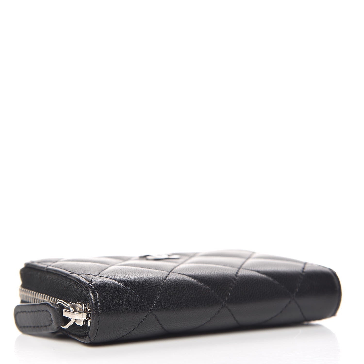 Chanel Lambskin Quilted Zip Coin Purse Black 4 of 8