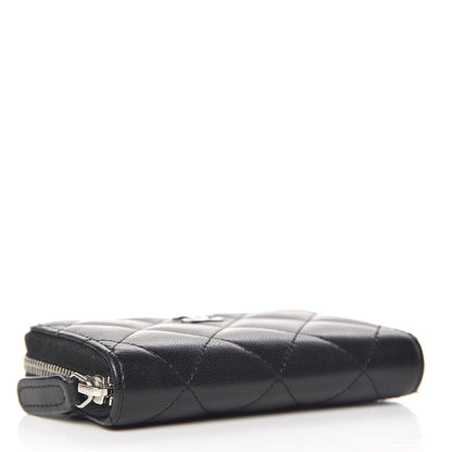 Chanel Lambskin Quilted Zip Coin Purse Black 4 of 8