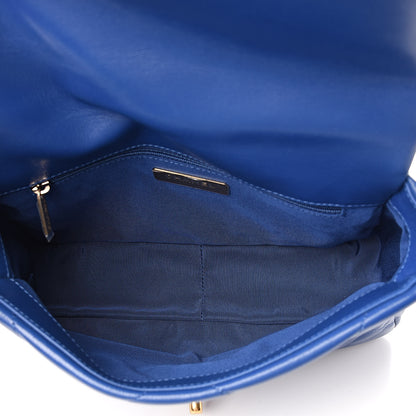 Chanel Goatskin Quilted Medium 19 Flap Dark Blue 5 of 10