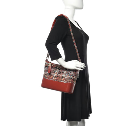 Chanel Tweed Calfskin Medium Gabrielle Hobo Red 2 of 10