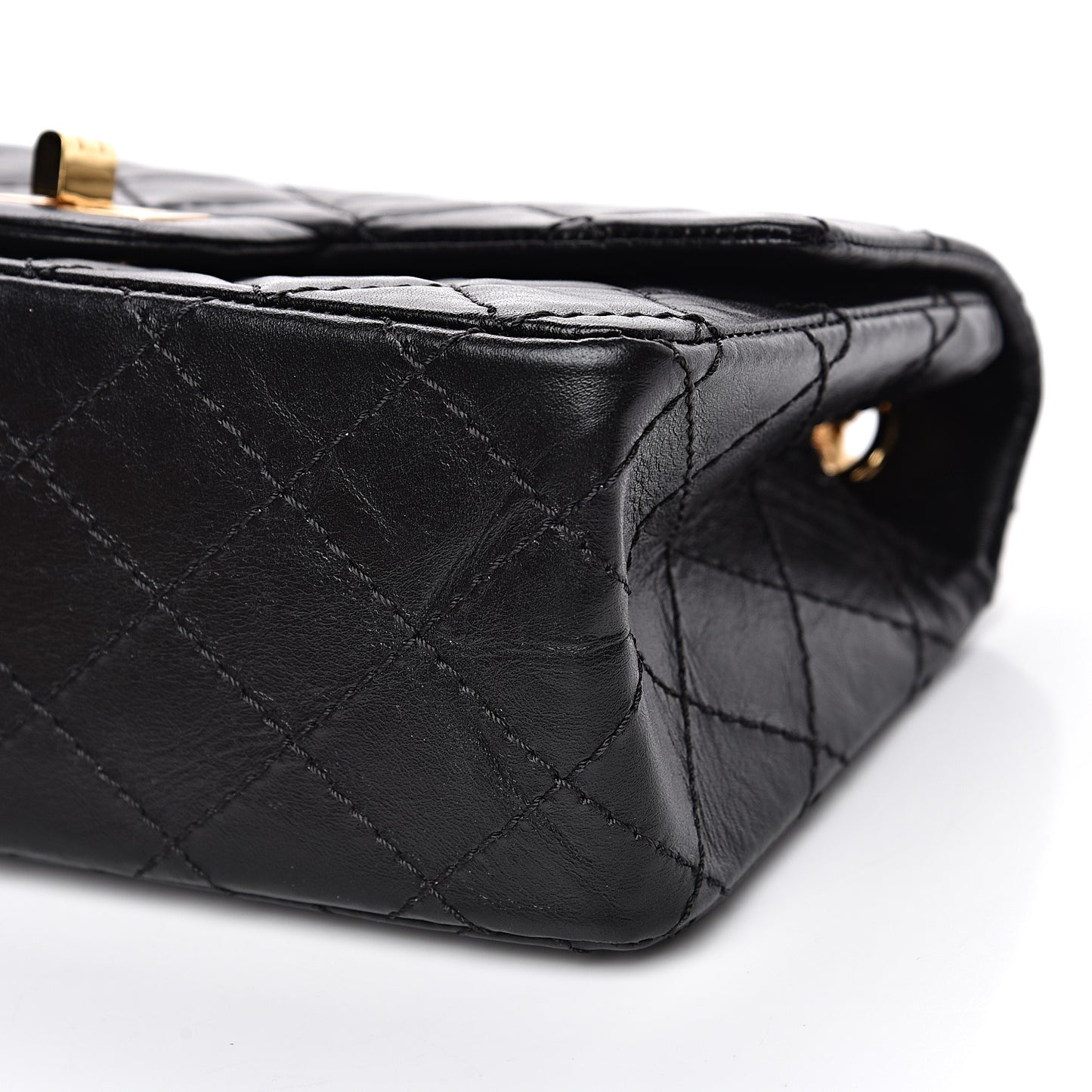 Aged Calfskin Quilted 2.55 Reissue Mini Flap Black