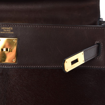 Hermes Pony Hair Swift Kelly Retourne 32 Chocolate 19 of 39