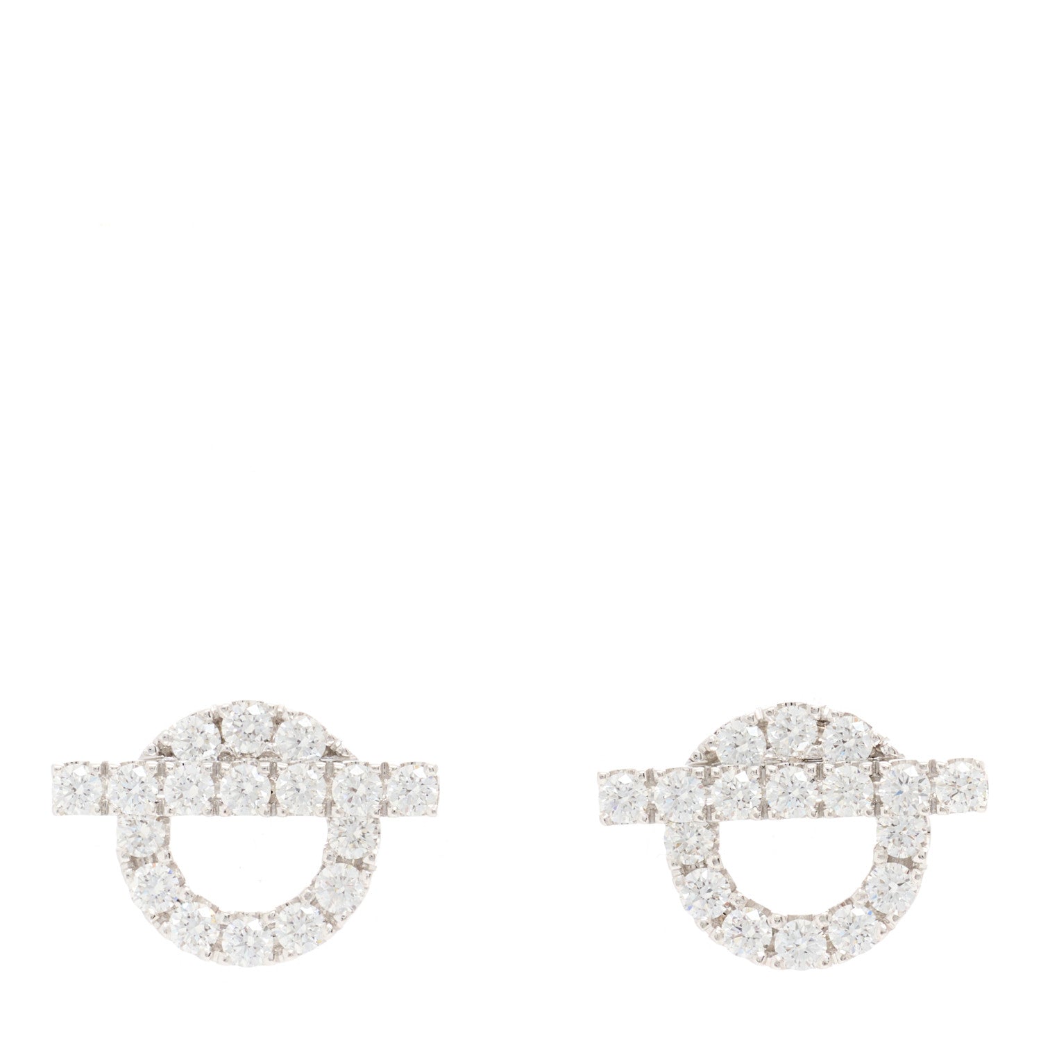 Hermes 18K White Gold Diamond Finesse Earrings 1 of 5
