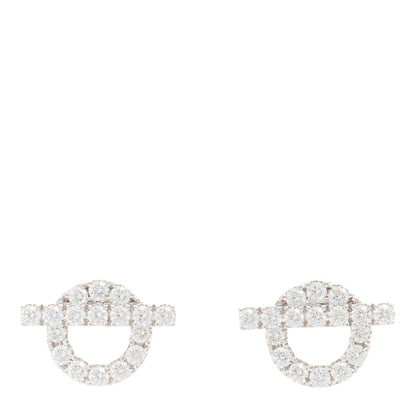Hermes 18K White Gold Diamond Finesse Earrings 1 of 5