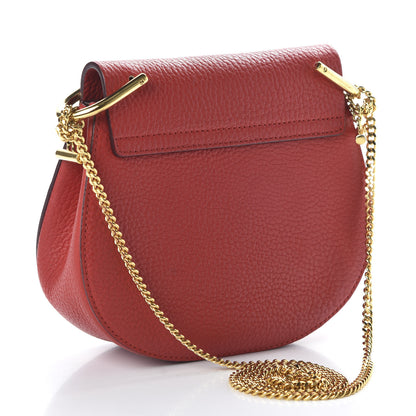 Chloe Grained Lambskin Mini Drew Shoulder Bag Plaid Red 3 of 9