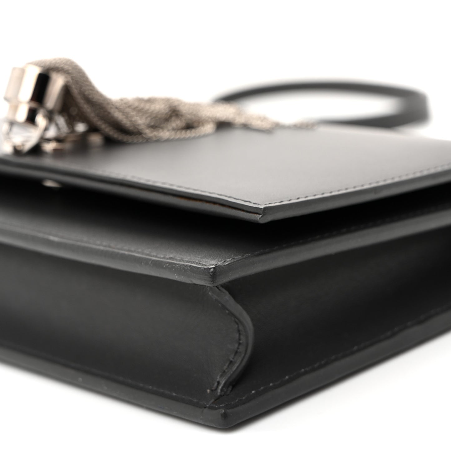 Smooth Calfskin Classic Monogram Kate Tassel Chain Wallet Asphalt