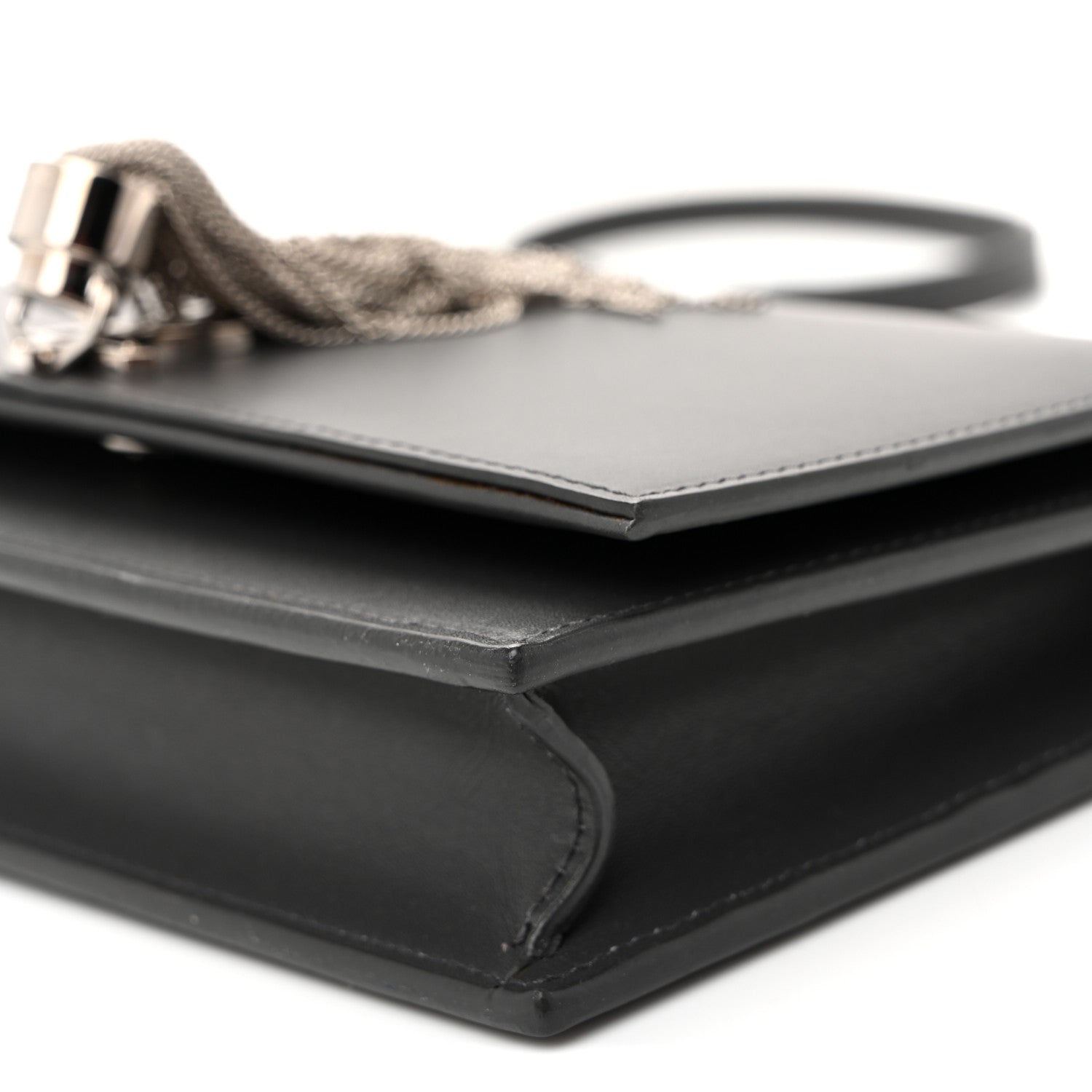 Saint Laurent Smooth Calfskin Classic Monogram Kate Tassel Chain Wallet Asphalt 9 of 11